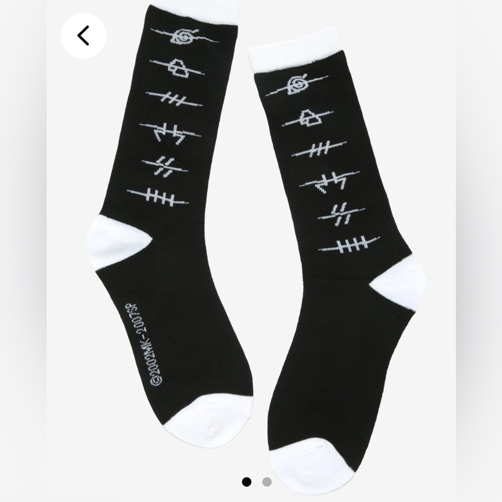 Naruto Black and White Graphic Socks Naruto